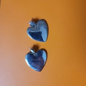 Lane Bryant silver drop hearts earrings